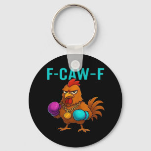 F-Caw-F Chicken Classic Minimal Clean Keychain