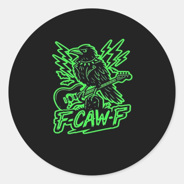 F-Caw-F Chicken Classic Minimal Clean Round Sticker (Front)