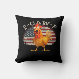 F-Caw-F Chicken Classic Minimal Clean Throw Pillow