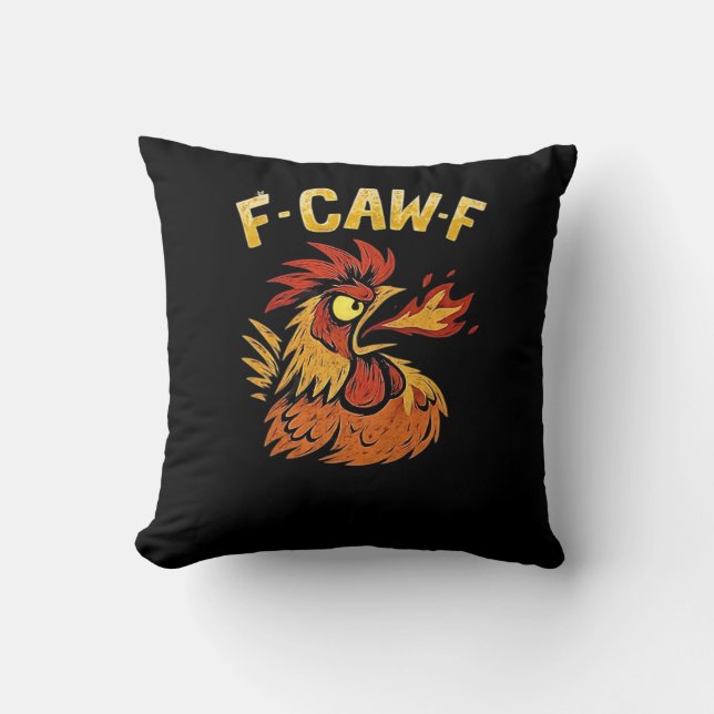 F-Caw-F-Chicken Classic Minimal Clean Throw Pillow (Front)