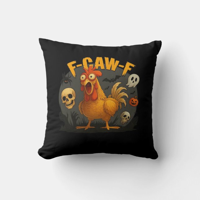 F-Caw-F Chicken Classic Minimal Clean Throw Pillow (Front)