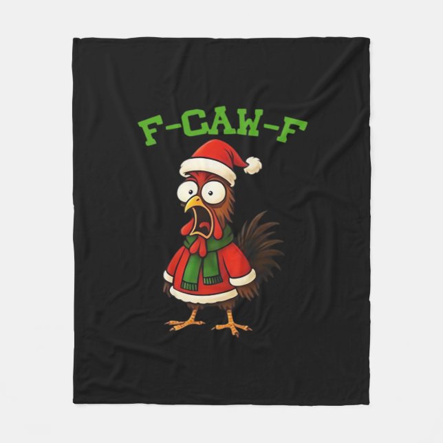 F-Caw-F Chicken Classic Retro Graphic Fleece Blanket (Front)