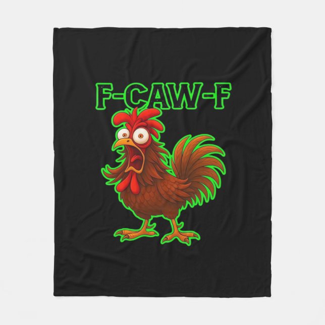 F-Caw-F Chicken Classic Retro Graphic Fleece Blanket (Front)