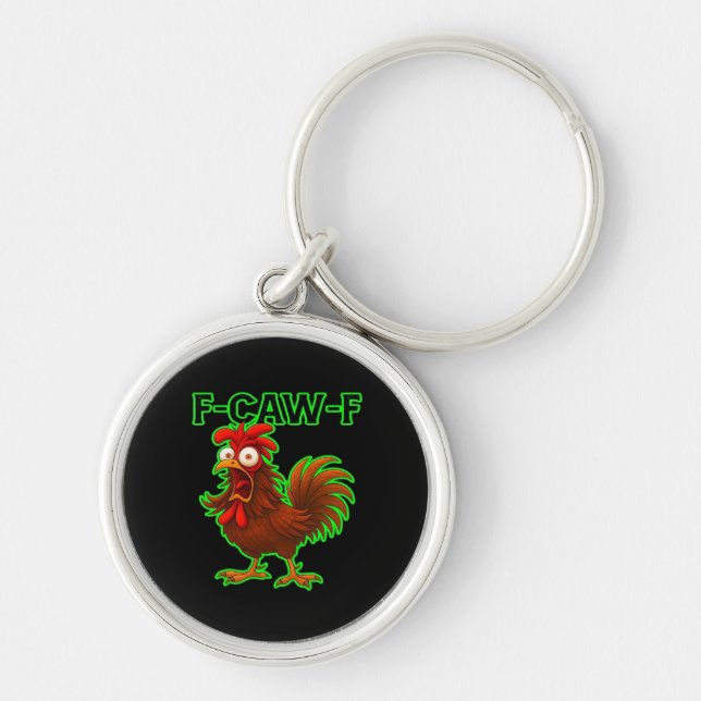F-Caw-F Chicken Classic Retro Graphic Keychain (Front)