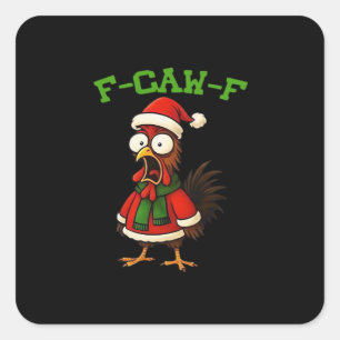 F-Caw-F Chicken Classic Retro Graphic Square Sticker