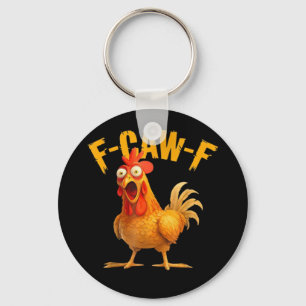 F-Caw-F Chicken Classic Retro Style Keychain