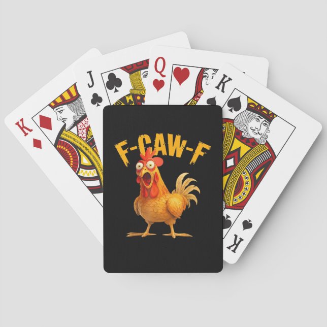 F-Caw-F Chicken Classic Retro Style Playing Cards (Back)