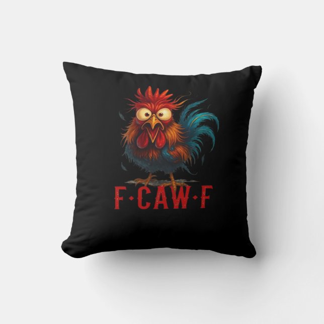F-Caw-F Chicken Essential Basic Style Throw Pillow (Front)