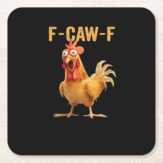 F-Caw-F-Chicken Essential Creative Casual Square Paper Coaster (Front)