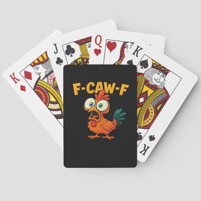F-Caw-F Chicken Essential Funny Trendy Playing Cards (Back)