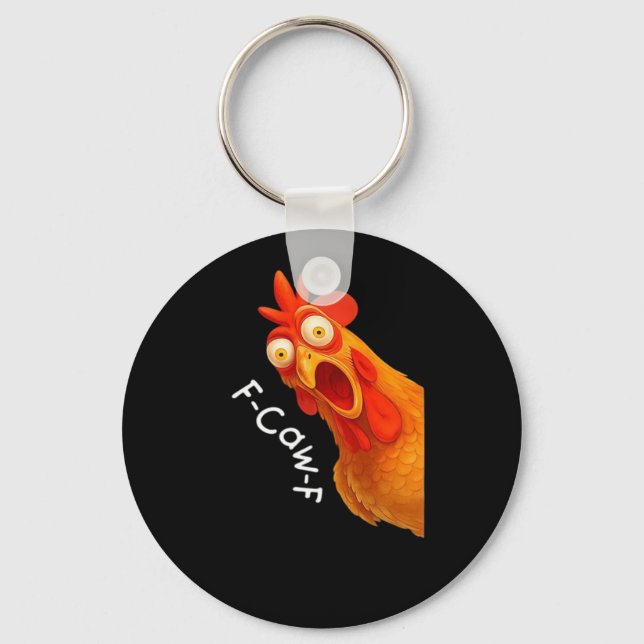 F-Caw-F Chicken Essential Minimal Clean Keychain (Front)