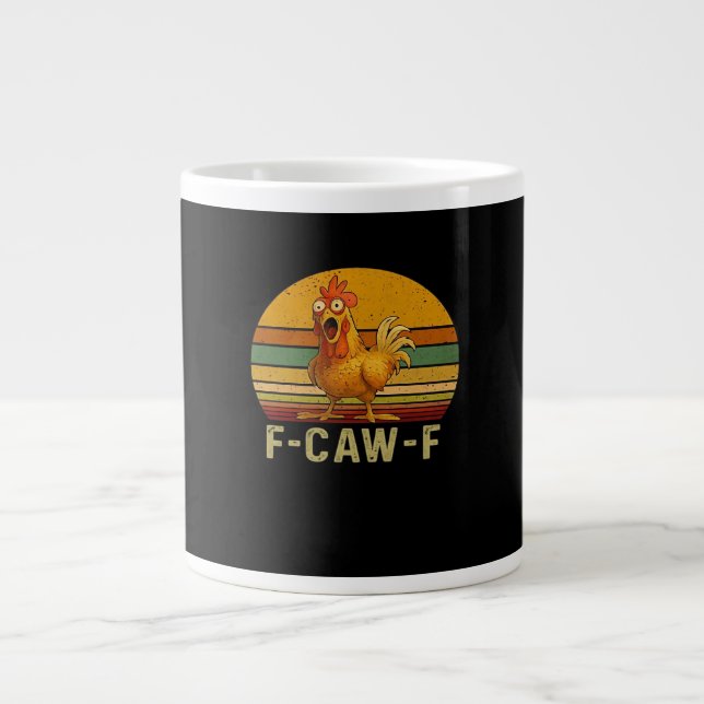 F-Caw-F Chicken Essential Retro Classic Large Coffee Mug (Front)