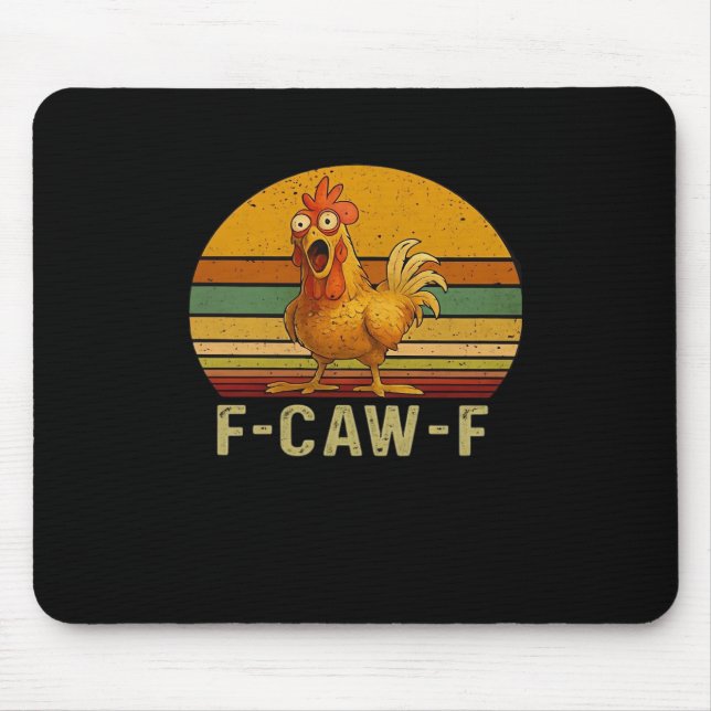 F-Caw-F Chicken Essential Retro Classic Mouse Pad (Front)
