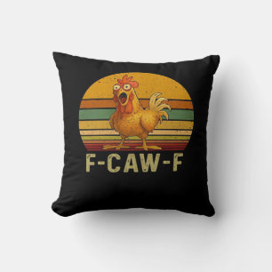 F-Caw-F Chicken Essential Retro Classic Throw Pillow