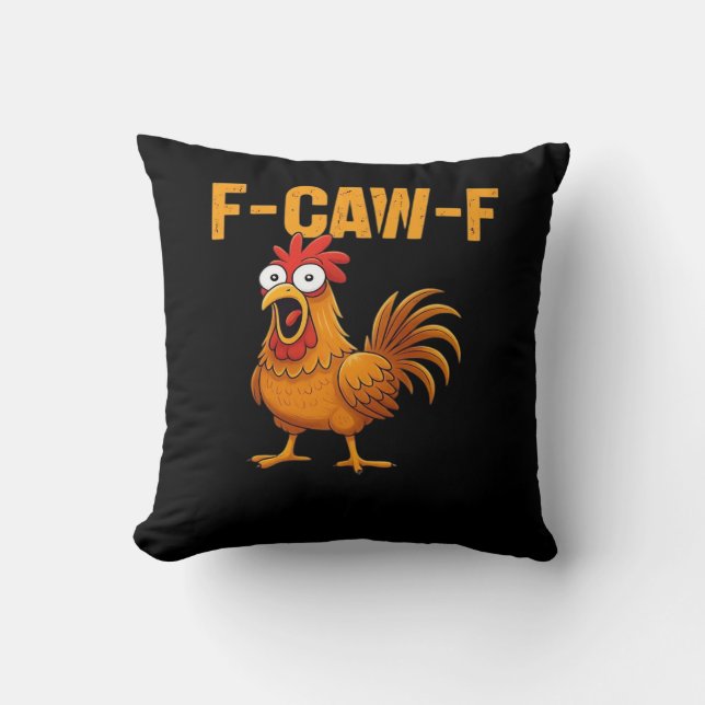 F-Caw-F-Chicken Essential Simple Design Throw Pillow (Front)
