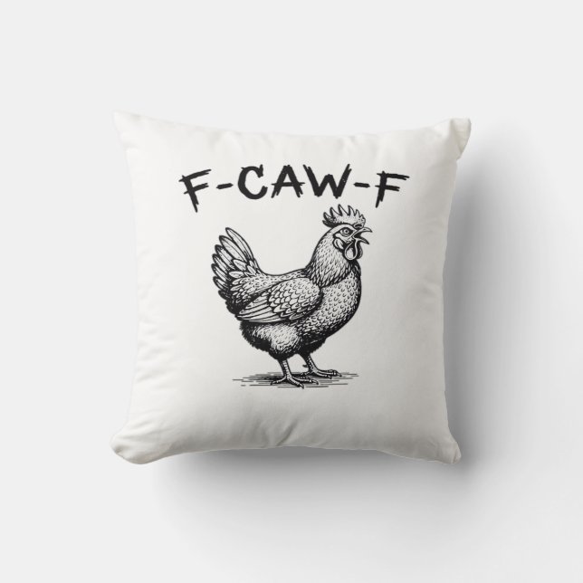 F-Caw-F Chicken Essential Throw Pillow (Front)