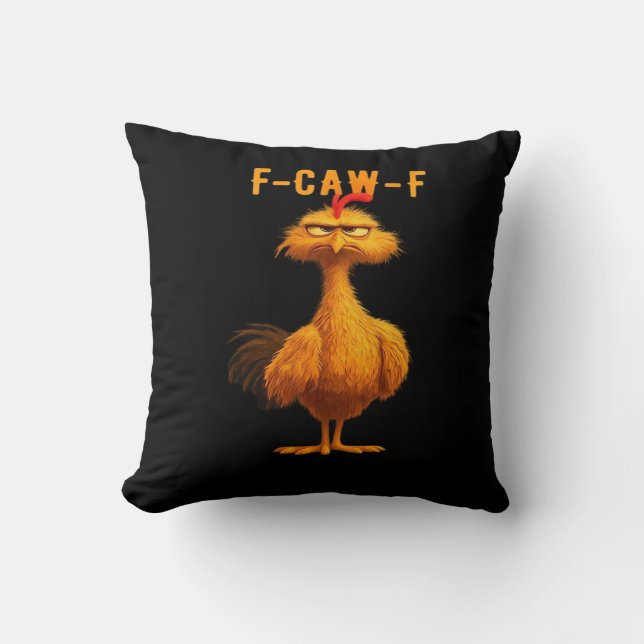 F-Caw-F Chicken Essential Trendy Art Throw Pillow (Front)