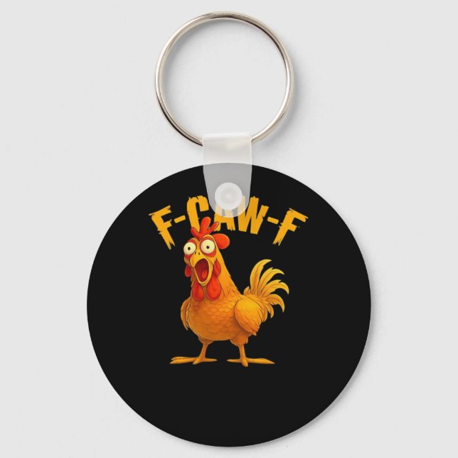 F-Caw-F-Chicken Essential Vintage Cool Keychain (Front)