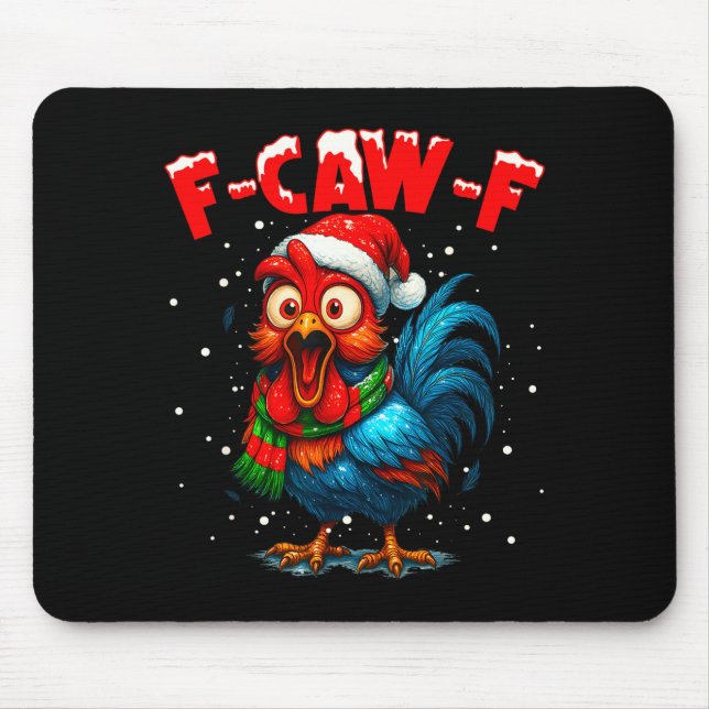 F-caw-f Chicken Fcawf Rooster Coffee Christmas Fca Mouse Pad (Front)