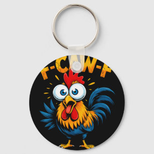 F-caw-f Chicken Fcawf Rooster Funny Meme  Keychain