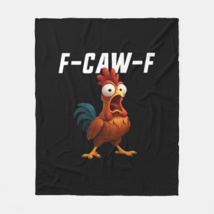 F-Caw-F Chicken Funny Chicken F-Caw-F Gear Retro C Fleece Blanket