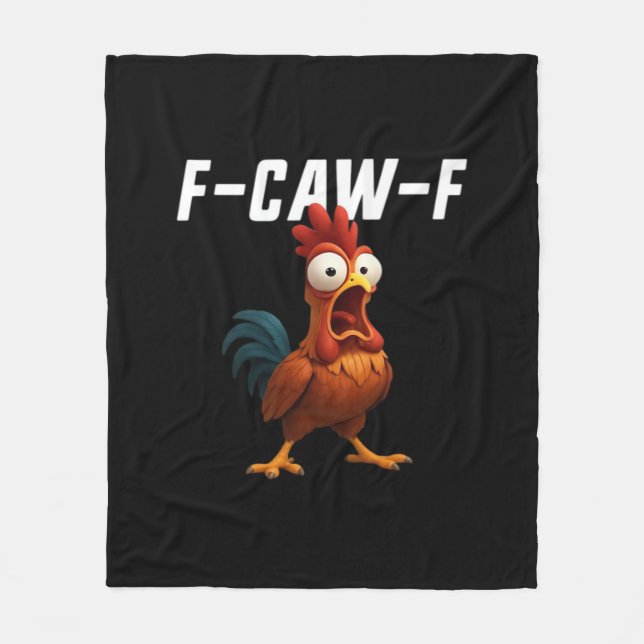 F-Caw-F Chicken Funny Chicken F-Caw-F Gear Retro C Fleece Blanket (Front)