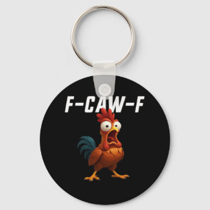 F-Caw-F Chicken Funny Chicken F-Caw-F Gear Retro C Keychain