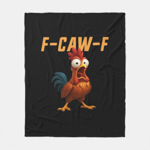 F-Caw-F Chicken Funny Chicken F-Caw-F Gear Retro G Fleece Blanket