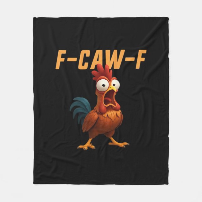 F-Caw-F Chicken Funny Chicken F-Caw-F Gear Retro G Fleece Blanket (Front)