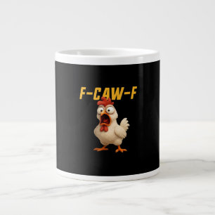 F-Caw-F Chicken Funny Chicken F-Caw-F Gear Vintage Large Coffee Mug