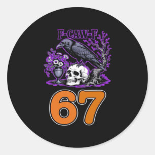 F-Caw-F Chicken Halloween Classic Funny Trendy Classic Round Sticker