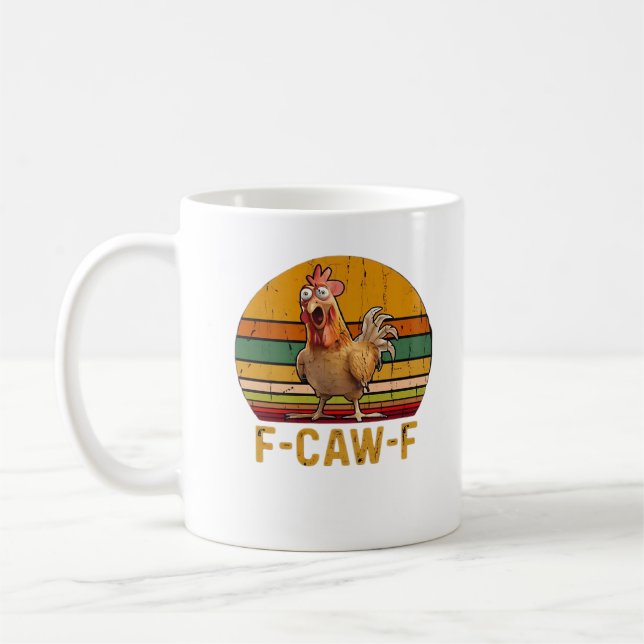 F-Caw-F Chicken Humor Essential Minimal Clean Coffee Mug (Left)