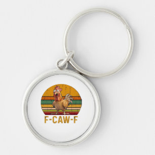 F-Caw-F Chicken Humor Essential Minimal Clean Keychain