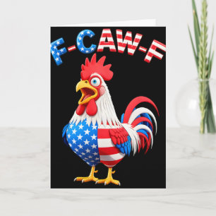 F-caw-f Chicken Humour Quote Rooster Meme Funny Us Card