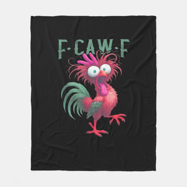 F-Caw-F Chicken Minimal Clean Fleece Blanket (Front)