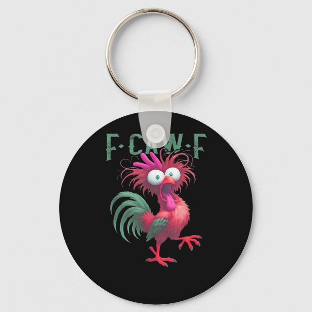 F-Caw-F Chicken Minimal Clean Keychain (Front)