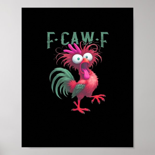 F-Caw-F Chicken Minimal Clean Poster (Front)