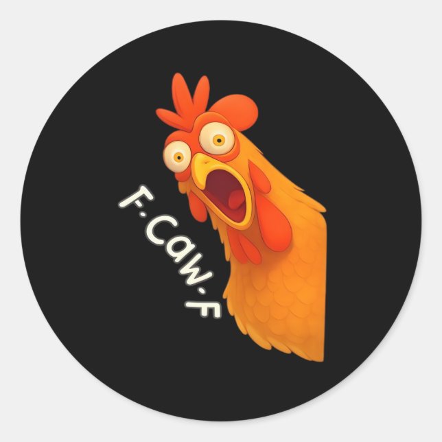 F-Caw-F Chicken Retro Classic Classic Round Sticker (Front)