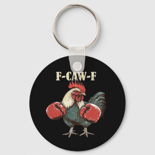 F-Caw-F Chicken Retro Classic Keychain