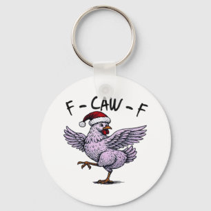 F-Caw-F Chicken Retro Classic Keychain