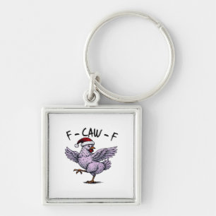 F-Caw-F Chicken Retro Classic Keychain