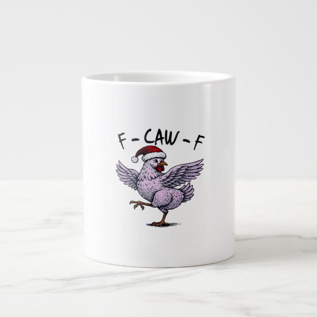 F-Caw-F Chicken Retro Classic Large Coffee Mug (Front)