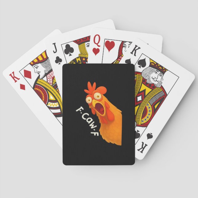F-Caw-F Chicken Retro Classic Playing Cards (Back)
