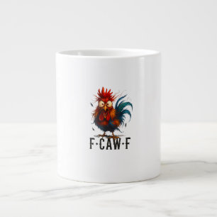 F-Caw-F Chicken Rooster Funny Meme Large Coffee Mug