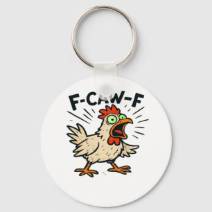 F-Caw-F Chicken Vintage Graphic Keychain