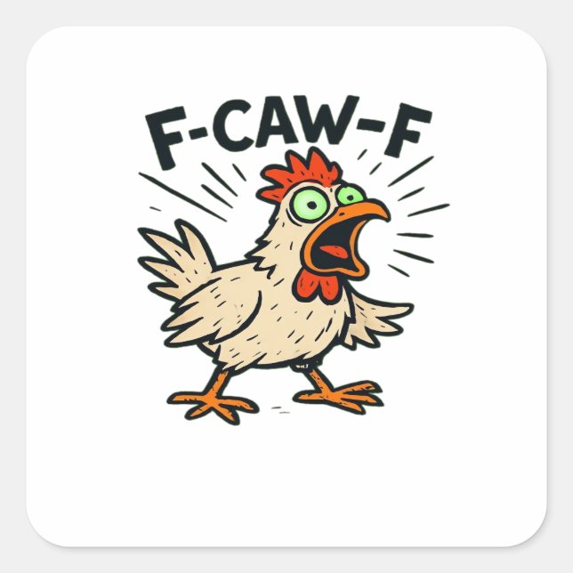 F-Caw-F Chicken Vintage Graphic Square Sticker (Front)
