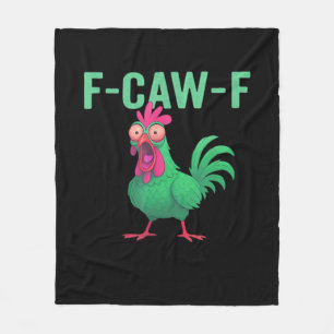 F-Caw-F Chicken Vintage Style Fleece Blanket