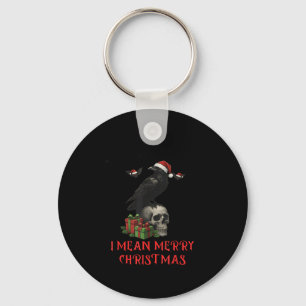 F-caw-f Christmas Crow Funny Goth Christmas Skull Keychain