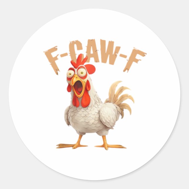 F-Caw-F Classic Aesthetic Style Round Sticker (Front)