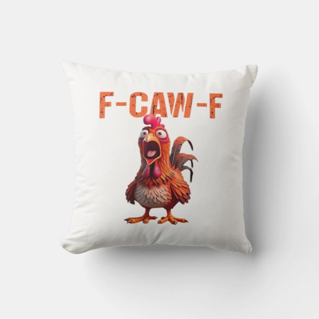 F-Caw-F Classic Basic Design Throw Pillow (Front)